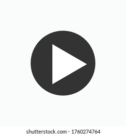 Play button icon in trendy flat style isolated on grey background. Play symbol for your web site design, logo, app, UI. Vector illustration