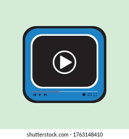 Play button icon in trendy flat style isolated on grey background. Play symbol for your web site design, logo, app, UI. Vector illustration, EPS10.