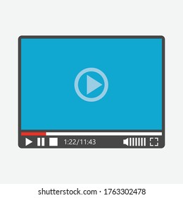 Play button icon in trendy flat style isolated on grey background. Play symbol for your web site design, logo, app, UI. Vector illustration, EPS10.