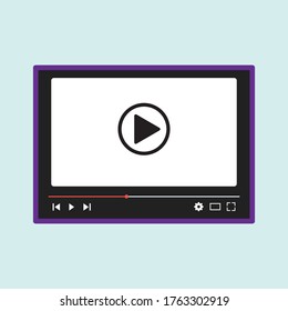 Play button icon in trendy flat style isolated on grey background. Play symbol for your web site design, logo, app, UI. Vector illustration, EPS10.