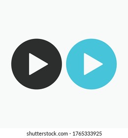 Icono del botón Reproducir en estilo plano de moda aislado en fondo gris. Reproducir símbolo para el diseño de tu sitio web, logotipo, aplicación, interfaz de usuario. Ilustración del vector