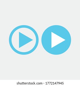 Play button icon in trendy flat style isolated on grey background. Play symbol for your web site design, logo, app, UI. Vector illustration