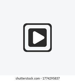 Play button icon in trendy flat style isolated on grey background. Play symbol for your web site design, logo, app, UI. Vector illustration