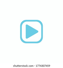 Play button icon in trendy flat style isolated on grey background. Play symbol for your web site design, logo, app, UI. Vector illustration