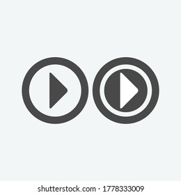 Play button icon in trendy flat style isolated on grey background. Play symbol for your web site design, logo, app, UI. Vector illustration
