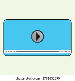 Play button icon in trendy flat style isolated on grey background. Play symbol for your web site design, logo, app, UI. Vector illustration