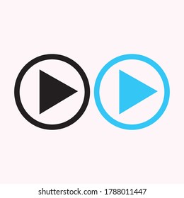 Play button icon in trendy flat style isolated on grey background. Play symbol for your web site design, logo, app, UI. Vector illustration