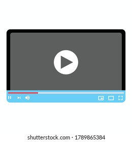Play button icon in trendy flat style isolated on grey background. Play symbol for your web site design, logo, app, UI. Vector illustration, EPS10.
