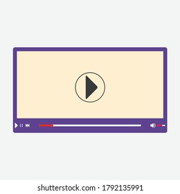 Play button icon in trendy flat style isolated on grey background. Play symbol for your web site design, logo, app, UI. Vector illustration