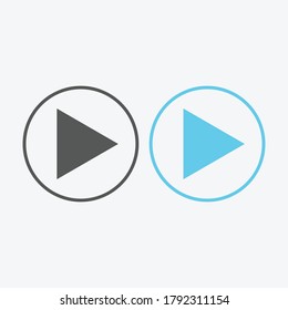 Play button icon in trendy flat style isolated on grey background. Play symbol for your web site design, logo, app, UI. Vector illustration