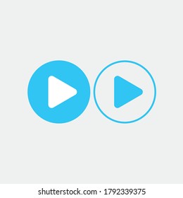 Icono del botón Reproducir en estilo plano de moda aislado en fondo gris. Reproducir símbolo para el diseño de tu sitio web, logotipo, aplicación, interfaz de usuario. Ilustración del vector