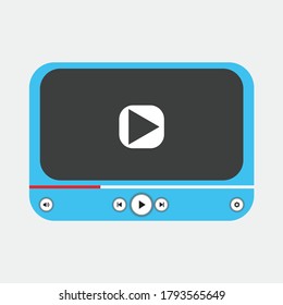 Play button icon in trendy flat style isolated on grey background. Play symbol for your web site design, logo, app, UI. Vector illustration