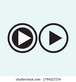 Play button icon in trendy flat style isolated on grey background. Play symbol for your web site design, logo, app, UI. Vector illustration