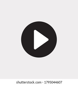 Play button icon in trendy flat style isolated on grey background. Play symbol for your web site design, logo, app, UI. Vector illustration