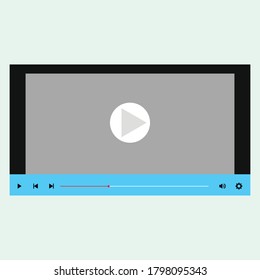 Icono del botón Reproducir en estilo plano de moda aislado en fondo gris. Reproducir símbolo para el diseño de tu sitio web, logotipo, aplicación, interfaz de usuario. Ilustración del vector, EPS10.