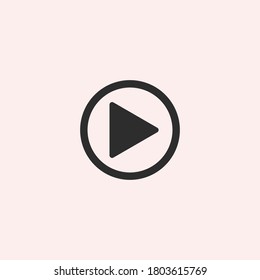 Play button icon in trendy flat style isolated on grey background. Play symbol for your web site design, logo, app, UI. Vector illustration