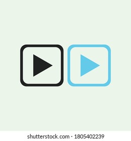 Play button icon in trendy flat style isolated on grey background. Play symbol for your web site design, logo, app, UI. Vector illustration