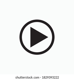 Play button icon in trendy flat style isolated on grey background. Play symbol for your web site design, logo, app, UI. Vector illustration