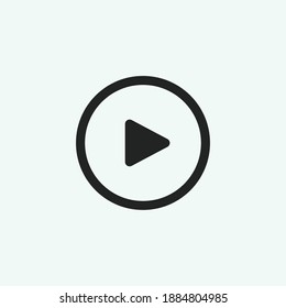Play button icon in trendy flat style isolated on grey background. Play symbol for your web site design, logo, app, UI. Vector illustration, EPS10.