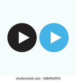 Icono del botón Reproducir en estilo plano de moda aislado en fondo gris. Reproducir símbolo para el diseño de tu sitio web, logotipo, aplicación, interfaz de usuario. Ilustración del vector, EPS10.