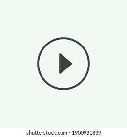 Play button icon in trendy flat style isolated on grey background. Play symbol for your web site design, logo, app, UI. Vector illustration