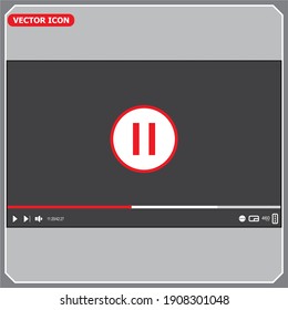 Play button icon in trendy flat style isolated on grey background. Play symbol for your web site design, logo, app, UI. Vector illustration, EPS10.