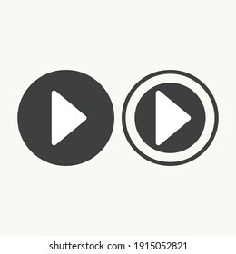 Icono del botón Reproducir en estilo plano de moda aislado en fondo gris. Reproducir símbolo para el diseño de tu sitio web, logotipo, aplicación, interfaz de usuario. Ilustración del vector, EPS10.