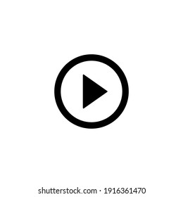 Play button icon in trendy flat design