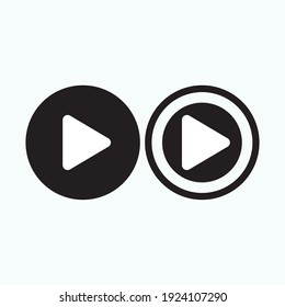 Play button icon in trendy flat style isolated on grey background. Play symbol for your web site design, logo, app, UI. Vector illustration