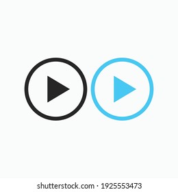 Play button icon in trendy flat style isolated on grey background. Play symbol for your web site design, logo, app, UI. Vector illustration