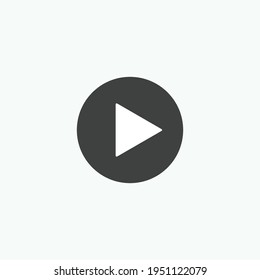 Play button icon in trendy flat style isolated on grey background. Play symbol for your web site design, logo, app, UI. Vector illustration, EPS10.