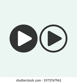 Play button icon in trendy flat style isolated on grey background. Play symbol for your web site design, logo, app, UI. Vector illustration