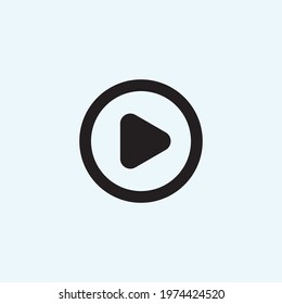 Play button icon in trendy flat style isolated on grey background. Play symbol for your web site design, logo, app, UI. Vector illustration