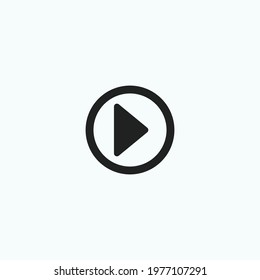 Play button icon in trendy flat style isolated on grey background. Play symbol for your web site design, logo, app, UI. Vector illustration