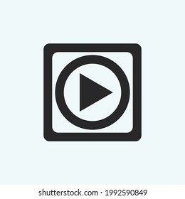 Play button icon in trendy flat style isolated on grey background. Play symbol for your web site design, logo, app, UI. Vector illustration, EPS10.