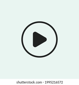 Play button icon in trendy flat style isolated on grey background. Play symbol for your web site design, logo, app, UI. Vector illustration, EPS10.