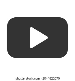 Icono del botón Reproducir en estilo plano de moda aislado en fondo gris. Reproducir símbolo para el diseño de tu sitio web, logotipo, aplicación, interfaz de usuario. Ilustración del vector aislada en fondo blanco