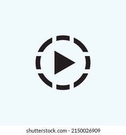 Play button icon in trendy flat style isolated on grey background. Play symbol for your web site design, logo, app, UI. Vector illustration