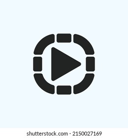 Play button icon in trendy flat style isolated on grey background. Play symbol for your web site design, logo, app, UI. Vector illustration