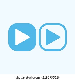 Icono del botón Reproducir en estilo plano de moda aislado en fondo gris. Reproducir símbolo para el diseño de tu sitio web, logotipo, aplicación, interfaz de usuario. Ilustración del vector