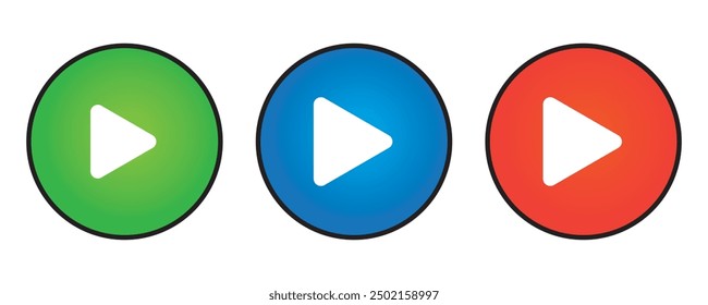 Play button icon in trendy flat style isolated on grey background. Play symbol for your web site design, logo, app, UI. Vector illustration, EPS10.