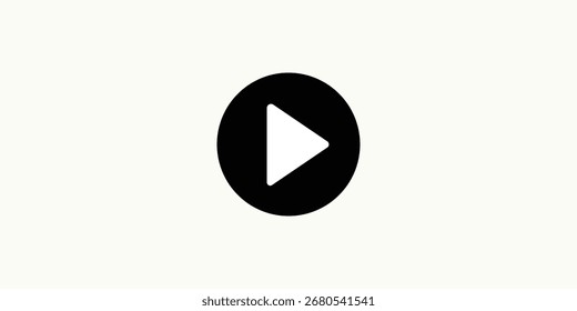 Ícone do botão Reproduzir em estilo plano na moda isolado em fundo cinza. Toque o símbolo para o seu design de site, logo, app, UI. Ilustração vetorial, EPS10.
