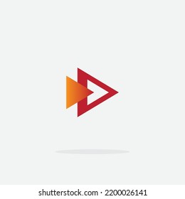Icono del botón Reproducir en estilo de moda aislado en fondo gris. Reproducir símbolo para el diseño de tu sitio web, logotipo, aplicación, interfaz de usuario. Ilustración del vector
