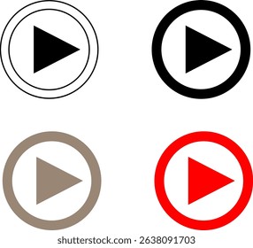 Play button icon in various style