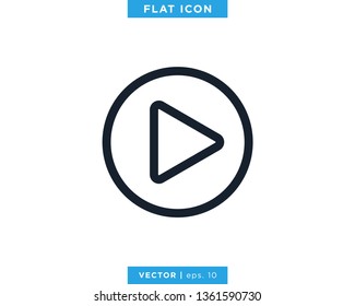 Play Button Icon Vector Design Template