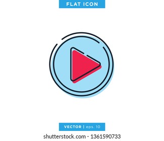 Play Button Icon Vector Design Template