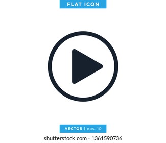 Play Button Icon Vector Design Template