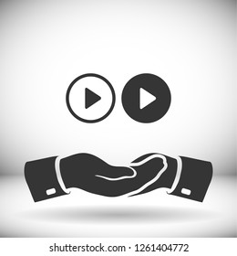 Play button icon. Vector  Eps 10