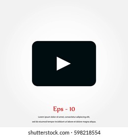 play button icon, Vector EPS 10 illustration style