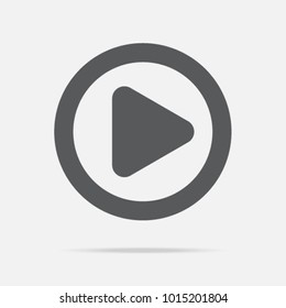 Play button icon vector, filled flat sign, solid pictogram isolated on white. Symbol, logo illustration.